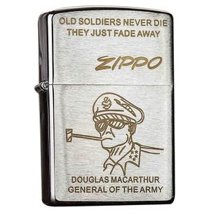 ZIPPO打火机官方正品煤油防风芝宝拉丝麦克阿瑟五星上将军送礼zp