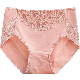 外贸内裤女原单日单出口日本内裤蕾丝底裤棉质透气收腹大码三角裤