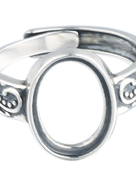 女王风琥珀蜜蜡绿松石戒指空托