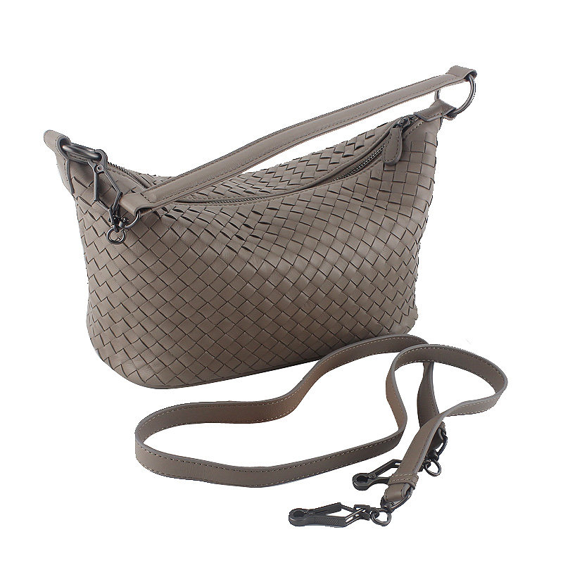 风格欧美潮流女包时尚简约羊皮女士单肩腋下包手提斜挎编织包包
