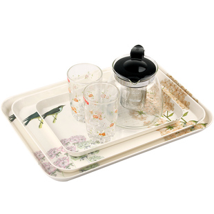 密胺茶盘欧式茶杯托盘长方形塑料家用创意放茶杯的托盘北欧水果盘