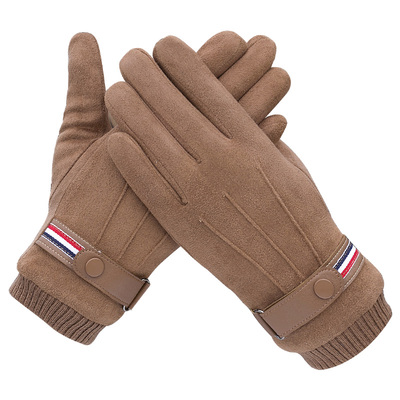 防风加厚麂皮绒摩托车手套