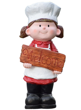 卡通风厨师饭店美陈餐厅商场雕塑