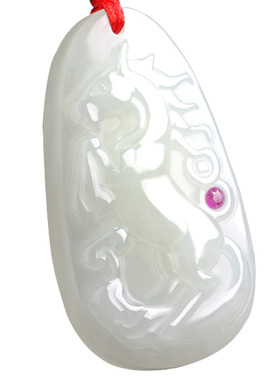 天然和田玉本命年守护神属相吊坠