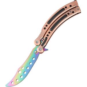 蝴蝶刀csgo未开刃防身用品练习刀全钢甩刀小刀折叠刀成人训练工具
