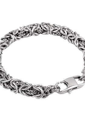 精品手工编织钛钢手链个性朋克