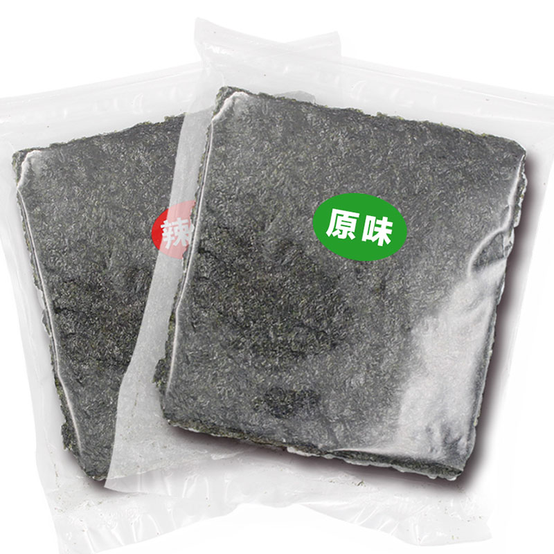 網(wǎng)紅零食海苔大片裝買1送一原味辣味脆片即食烤紫菜小吃