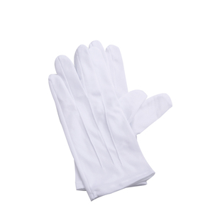 涤纶三筋礼仪白手套升旗军训表演文玩司机迎宾男女儿童薄款白色