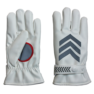 冬季加厚保暖白黑色反光pu皮棉手套男女防风防雨防寒保安户外骑行