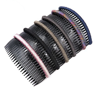 韩国前发梳盘发简约刘海梳带齿发卡宽边碎发长插梳大号发叉发饰品