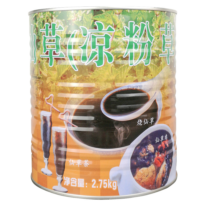 名忠仙草汁罐头2.75kg烧仙草汁浓缩罐装仙草液奶茶店专用广州明忠