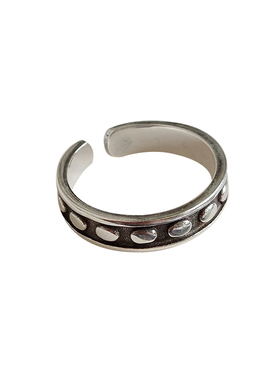 酷酷~s925纯银复古钻女铆钉戒指