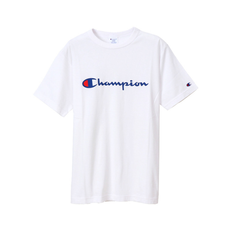 正品日版Champion经典印花草写logo棉质短袖T恤 潮情侣春夏薄款