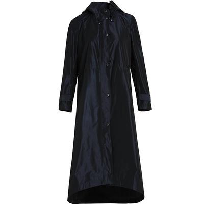 简爱诺藏蓝色风衣女干练连帽显瘦