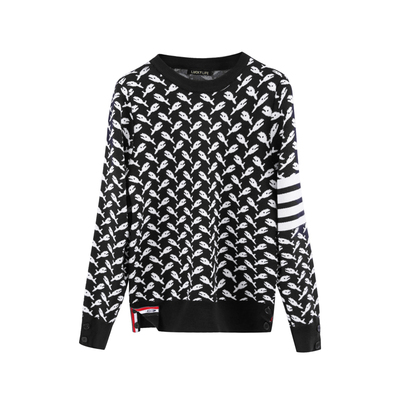 tb圆领套头刺绣内搭打底针织衫