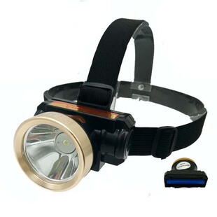 led强光充电超亮头灯 头戴式户外照明矿工夜钓鱼黄光可换电池采耳