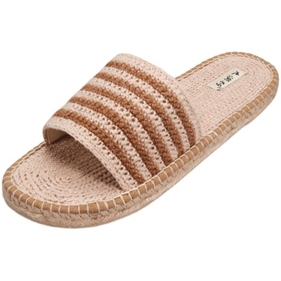 非遗手工麻编男士透气吸汗拖鞋