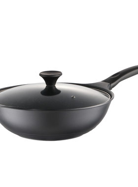 中式麦饭石炒锅不粘锅加厚复底
