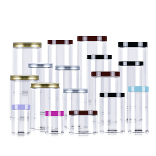 10CM厚pet铝盖塑料瓶透明食品密封罐带盖蜂蜜花茶瓶防漏饼干储物