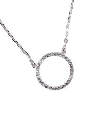 弥音原作s925纯银项链正圆水钻