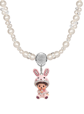 正品萌趣蒙奇锁骨日韩仿水晶项链