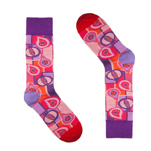 ALL IN SOCKS条条框框石榴彩色复古波普原创设计男女日系中筒棉袜