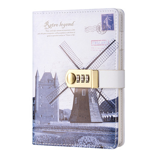 笔记本子记事本日记本带锁小清新加厚手帐本文具礼品密码锁笔记本