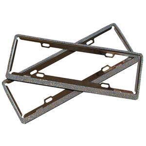 汽车车牌边框个性车牌架改装钻石加厚不锈钢带钻牌照架镶钻带螺丝