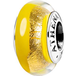 明雀黄金箔转运琉璃珠银珠子diy手工串珠散珠手串配饰品手链配件