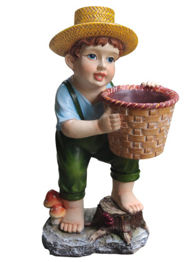 花盆多肉可爱风人像阳台别墅摆件