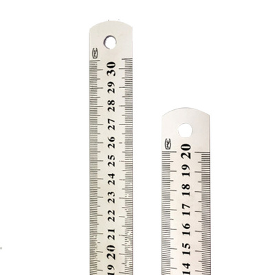 不锈钢直尺20cm30cm双面尺手工diy工具双面刻度英寸刺绣专用尺子