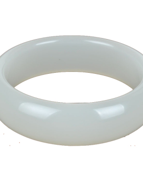 和田玉手镯白玉手镯57扁圆形