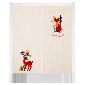 森系鲁绣门帘卧室布艺遮挡帘 卧室客厅窗帘厨帘 隔断帘 布帘半帘