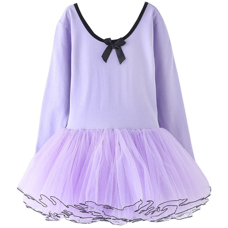 咔萌琪秋冬季儿童舞蹈服装女童长袖幼儿练功服少儿芭蕾舞裙考级服