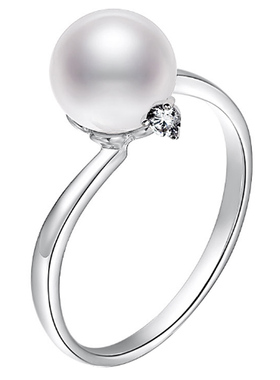 涂鸦韩版仿珍珠水晶戒指