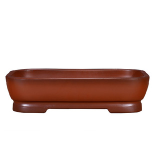 宜兴紫砂盆长方形无孔带孔树桩盆栽吸水石假山盆水培花卉植物盆景