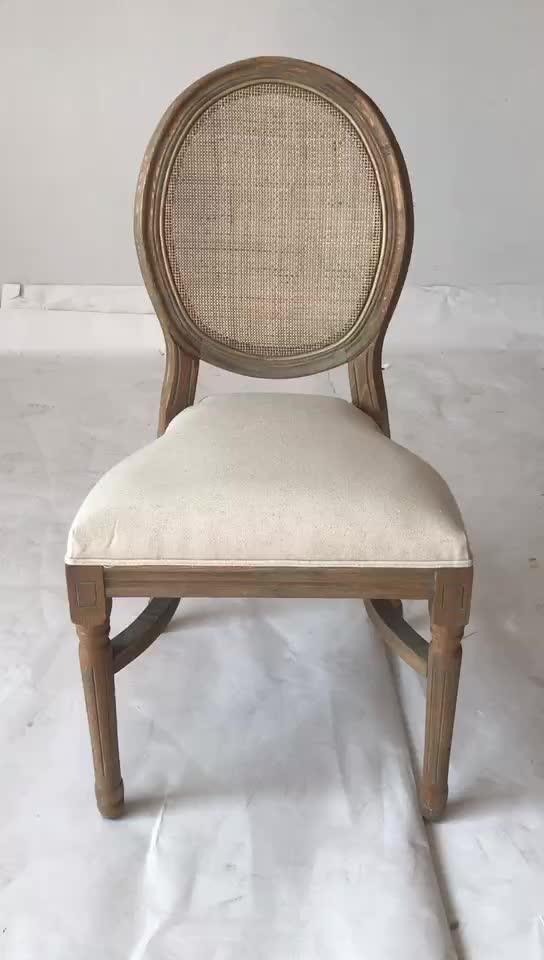 High Quality Solid Wood Event Rental Stacking Dining Chair French Louis