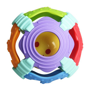 美贝乐婴幼儿声光软胶健身球宝宝学爬球手抓洞洞球发光音乐玩具球