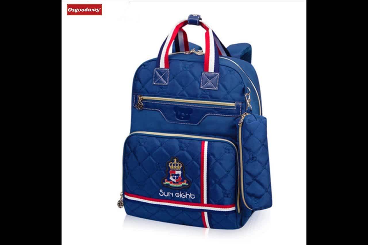 Osgoodway Waterproof School Bags For Girls British Style Primary School Backpack For Boy Striped