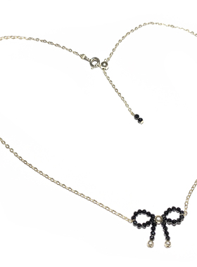 原创蝴蝶夏季女小众尖晶银色项链