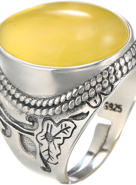 diy纯银玉石琥珀蜜蜡戒指空托