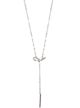 电镀s925纯银几何抽拉项链女潮简约小众设计锁骨链冷淡风个性吊坠