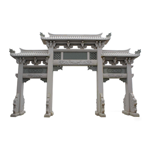 新农村石牌坊 厂家景区村庄路口石头牌楼 小区门口花岗岩石门楼价