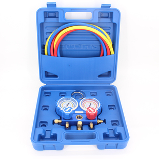 飞越加氟表组R22r410R134a汽车空调冷媒雪种压力表加氟液双表组阀