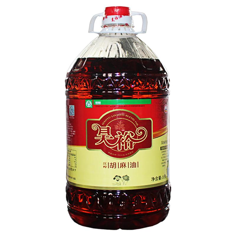 昊裕宁夏胡麻油熟热榨5l升家庭