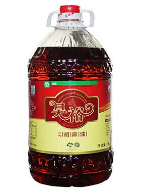 昊裕宁夏胡麻油熟热榨5l升家庭