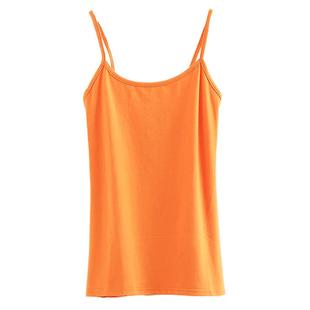 春夏新款韩版纯棉纯色简约吊带背心修身显瘦性格露背打底女装上衣