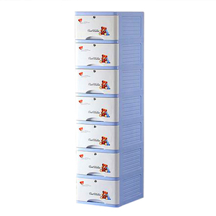 抽屉式带锁储物收纳柜婴儿衣柜塑料宝宝衣柜儿童加厚五斗柜箱多层