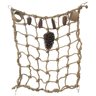 大中小型鹦鹉奇趣攀爬加密麻绳网啃咬玩具灰鸡折中虎皮玄凤牡丹用