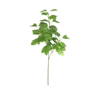 仿真木槿叶单支长杆三叉叶插花摆放新款绿植浅绿色假树叶婚庆装饰